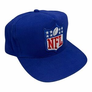 NEW VINTAGE STYLE NFL SHIELD LOGO BLUE 5 PANEL HAT CAP ADULT BUCKLE BACK OTTO